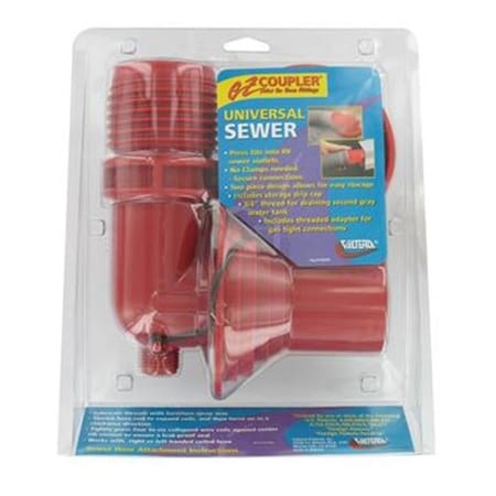 Valterra VALTERRA LLC F023305VP Ez Coupler Sewer Hose Connector; Red V46-F023305VP